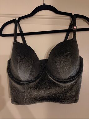 NWT Victoria’s Secret Body by Victoria Lined Demi Bra 34DD Black Shimmer
